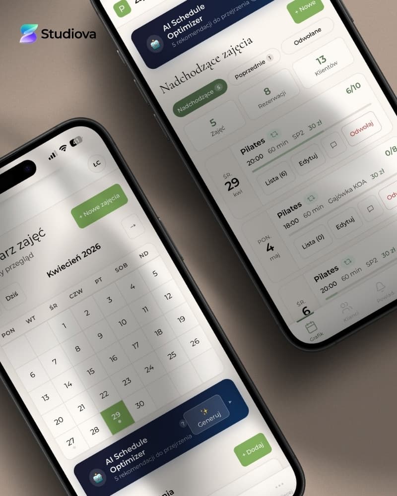 Grafik rezerwacji online na telefonie i laptopie